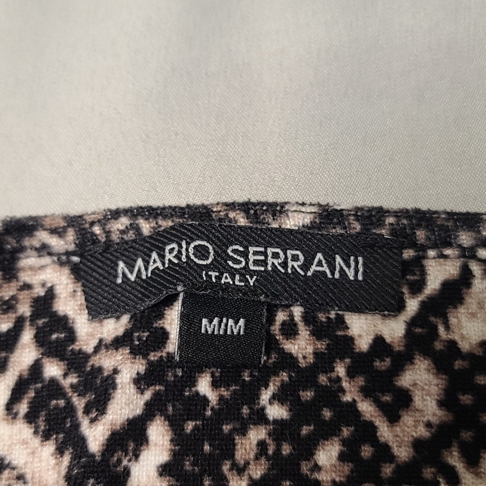 Mario Serrani Knit Top Women M Black White Geometric Chevron Snakeskin Print - Picture 4 of 7